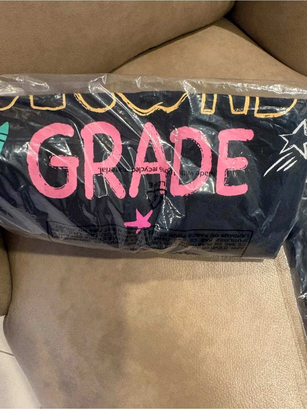 The Children's Place Black Tee -First Day of Second Grade-Size 7/8